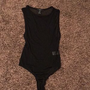 Black mesh see thru body suit